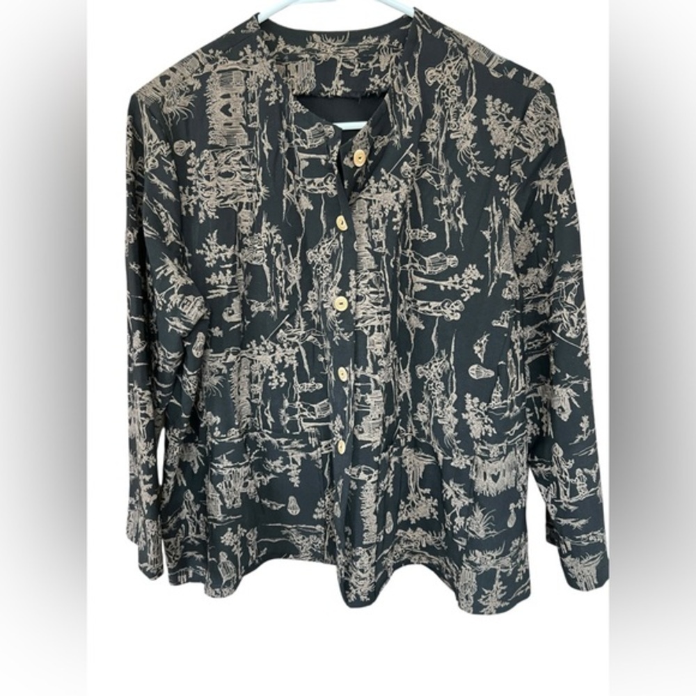 Toile print black & tan colored jacket